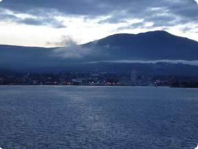 town and Mt.Benson on the back